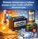 Влияние температуры и глубины разряда на срок службы LiFePO4 аккумуляторов